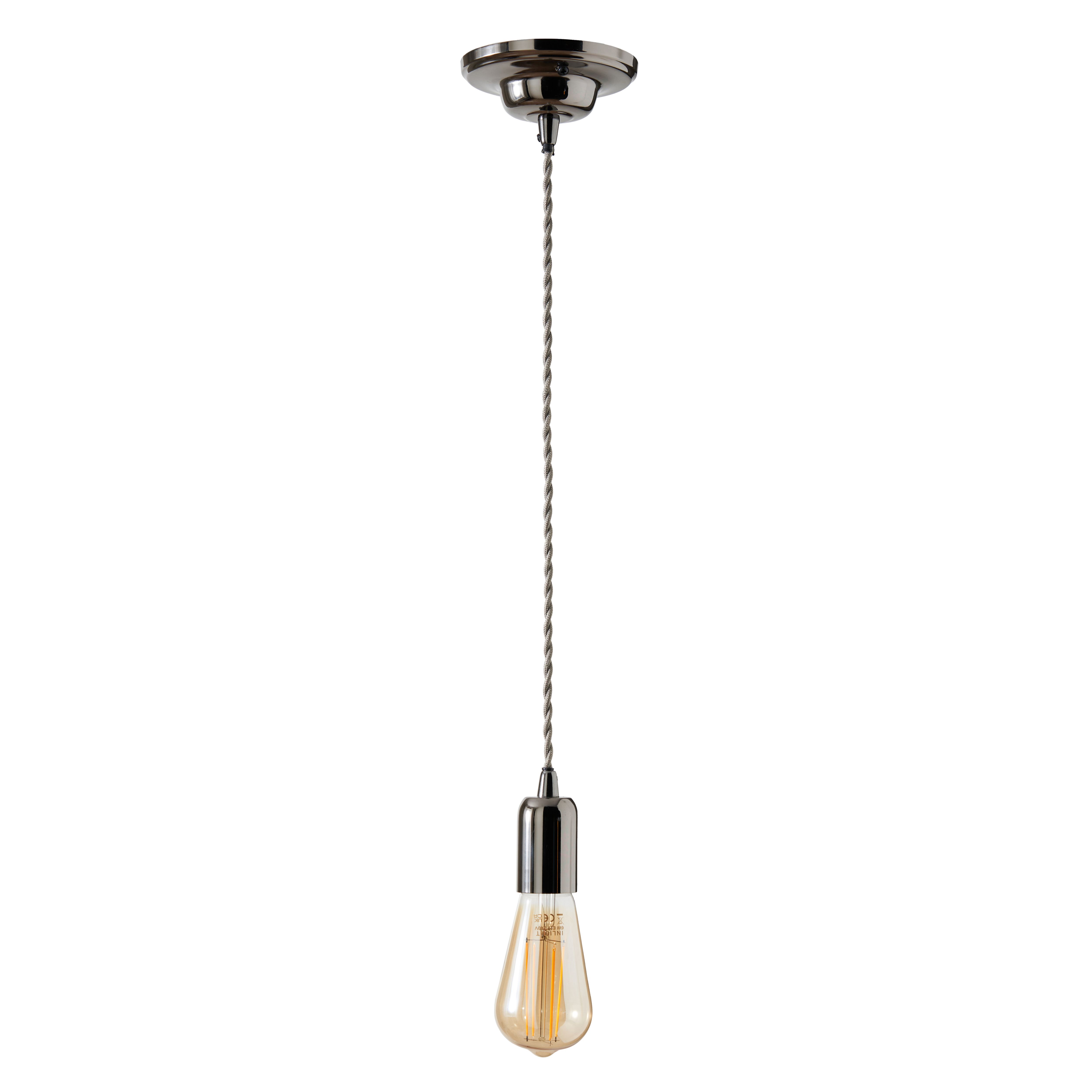 Colours Gloss Grey Nickel effect Pendant ceiling light, (Dia)120mm