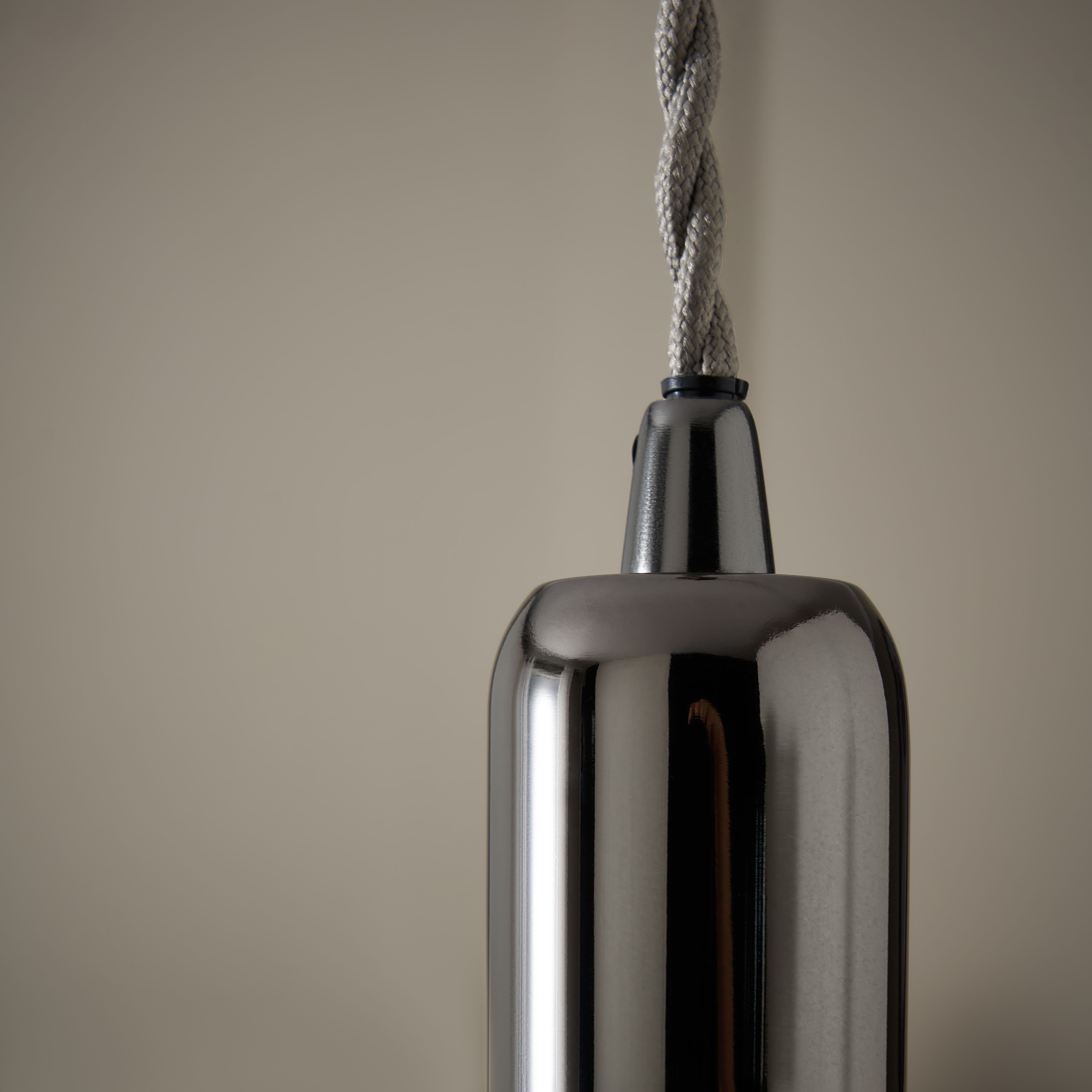 Colours Gloss Grey Nickel effect Pendant ceiling light, (Dia)120mm