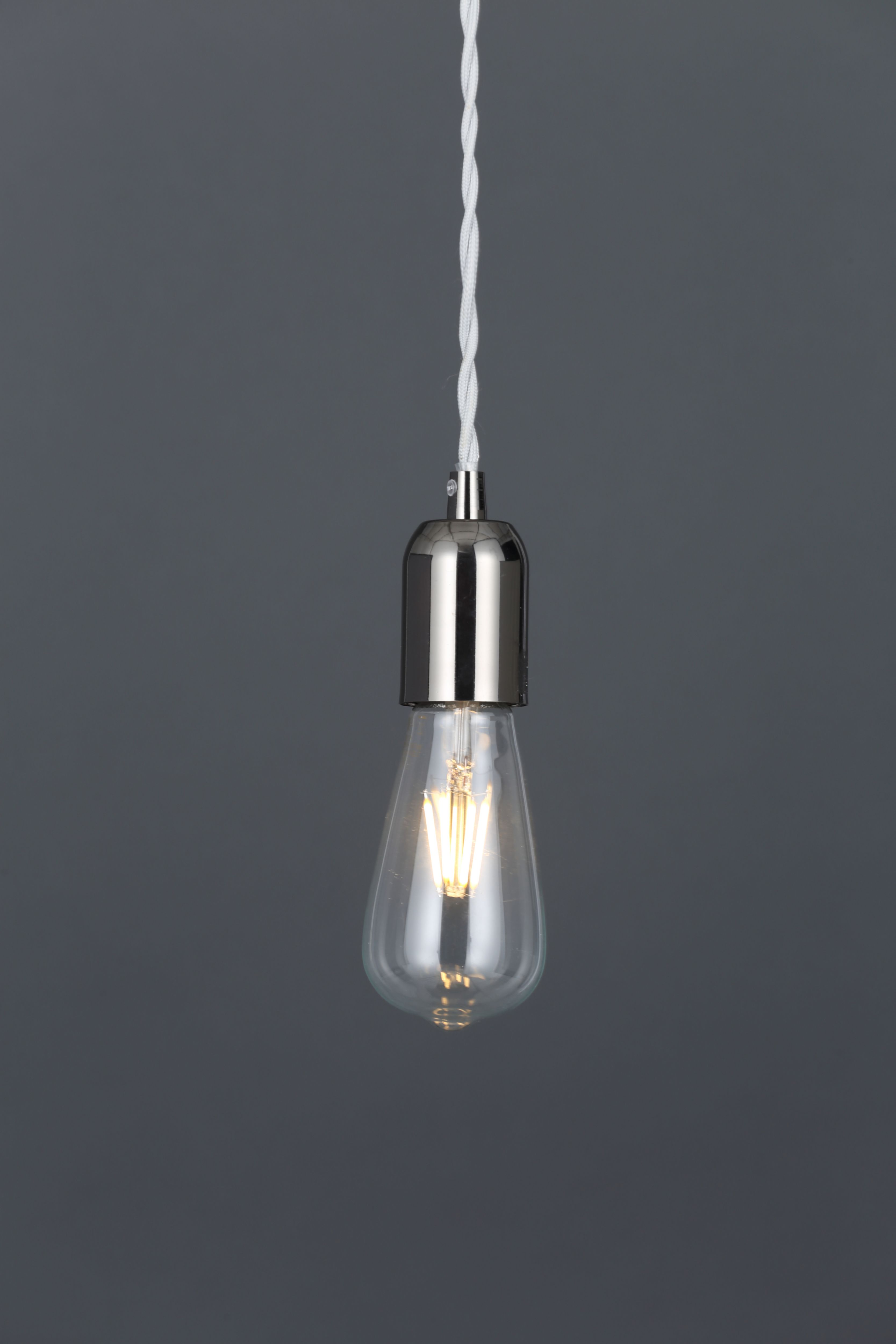 Colours Gloss Grey Nickel effect Pendant ceiling light, (Dia)120mm