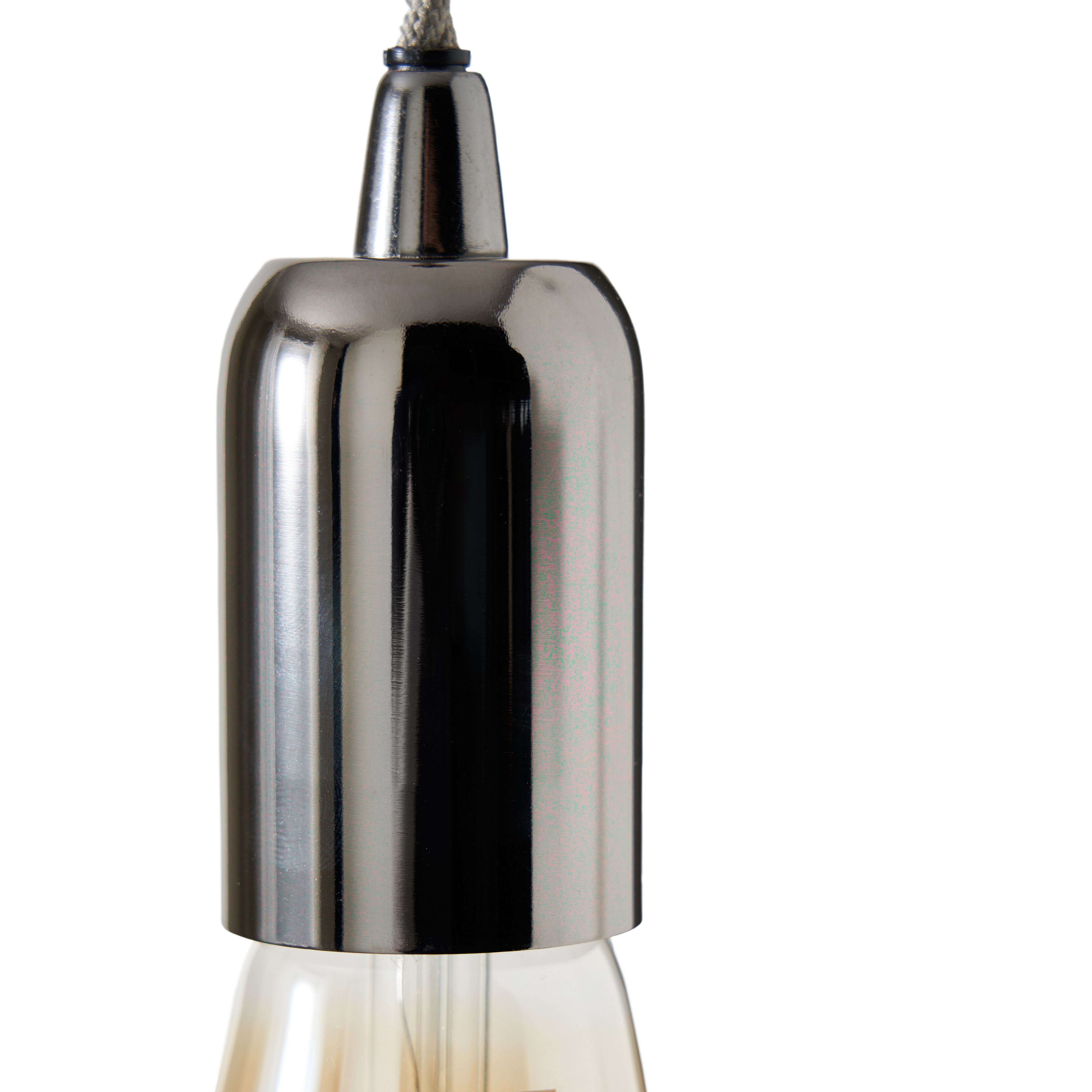 Colours Gloss Grey Nickel effect Pendant ceiling light, (Dia)120mm