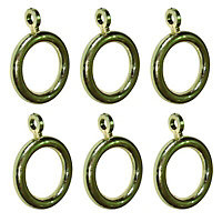 Colours Gold effect Curtain ring (Dia)19mm, Pack of 6