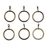 Colours Gold effect Curtain ring (Dia)25mm, Pack of 6