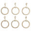 Colours Gold effect White Curtain ring (Dia)25mm, Pack of 6
