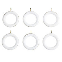 Colours Gold effect White Curtain ring (Dia)35mm