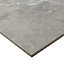 Colours Grey Gloss Marble effect Porcelain Indoor Wall & floor Tile, Pack of 3, (L)595mm (W)595mm