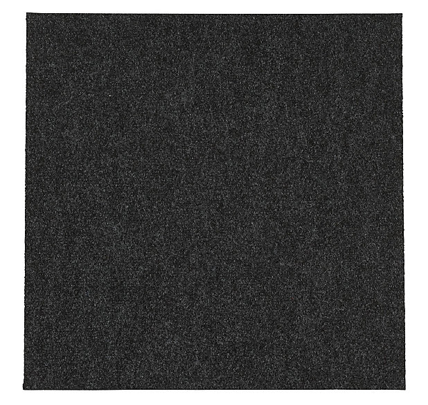 Colours Grey Loop Carpet Tile L 500mm, Black Carpet Tiles