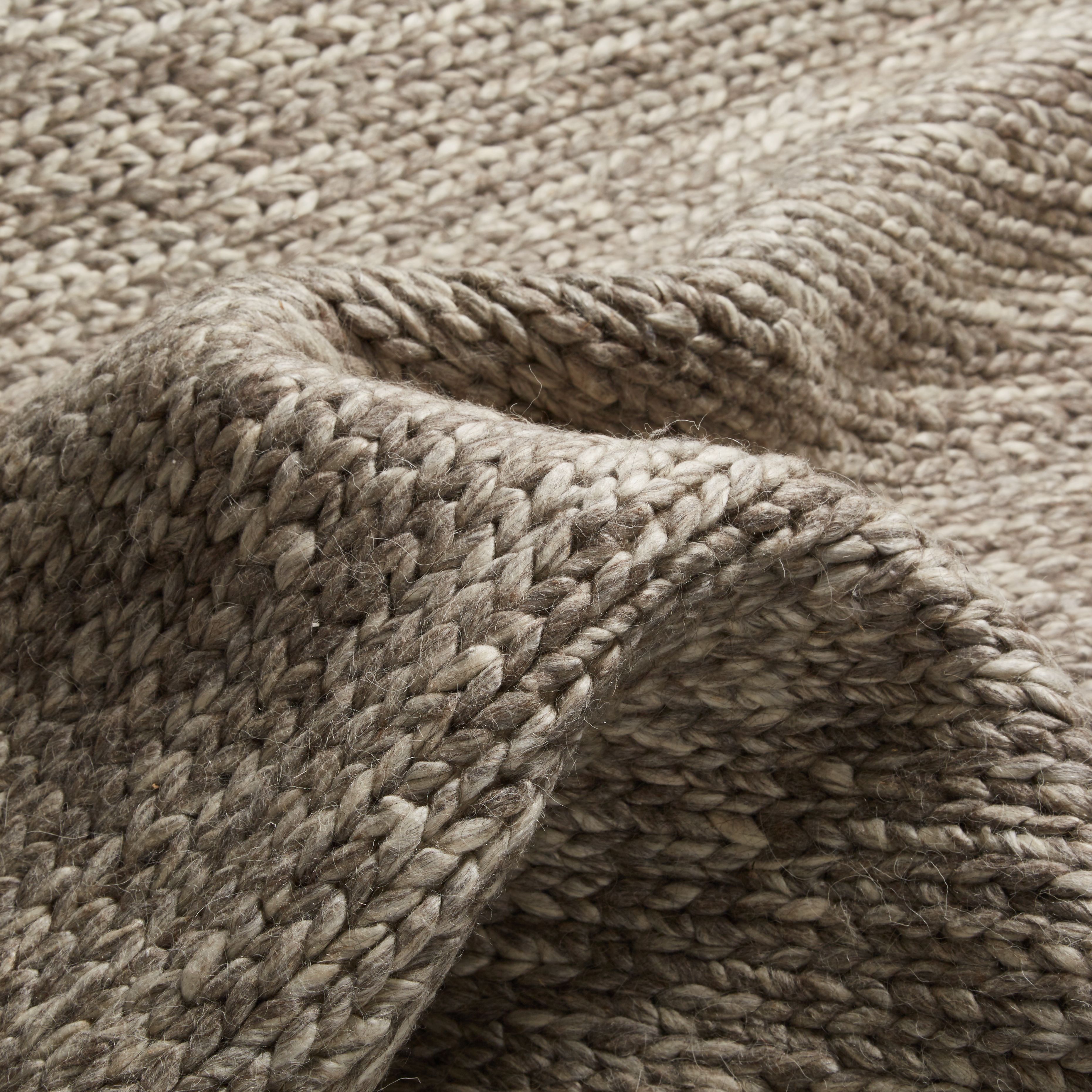 Colours Grey Thick knit Medium Rug, (L)170cm x (W)120cm