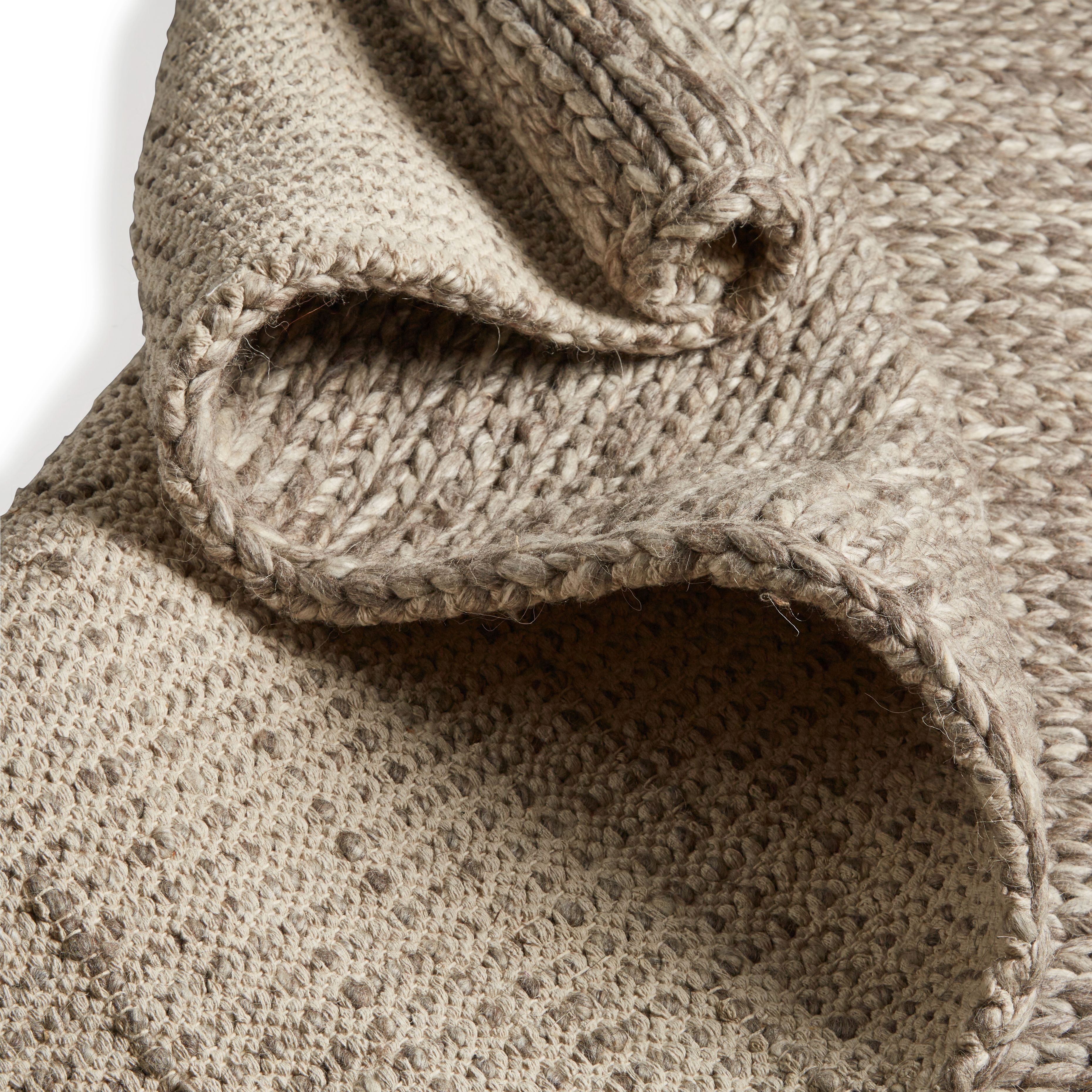 Colours Grey Thick knit Medium Rug, (L)170cm x (W)120cm