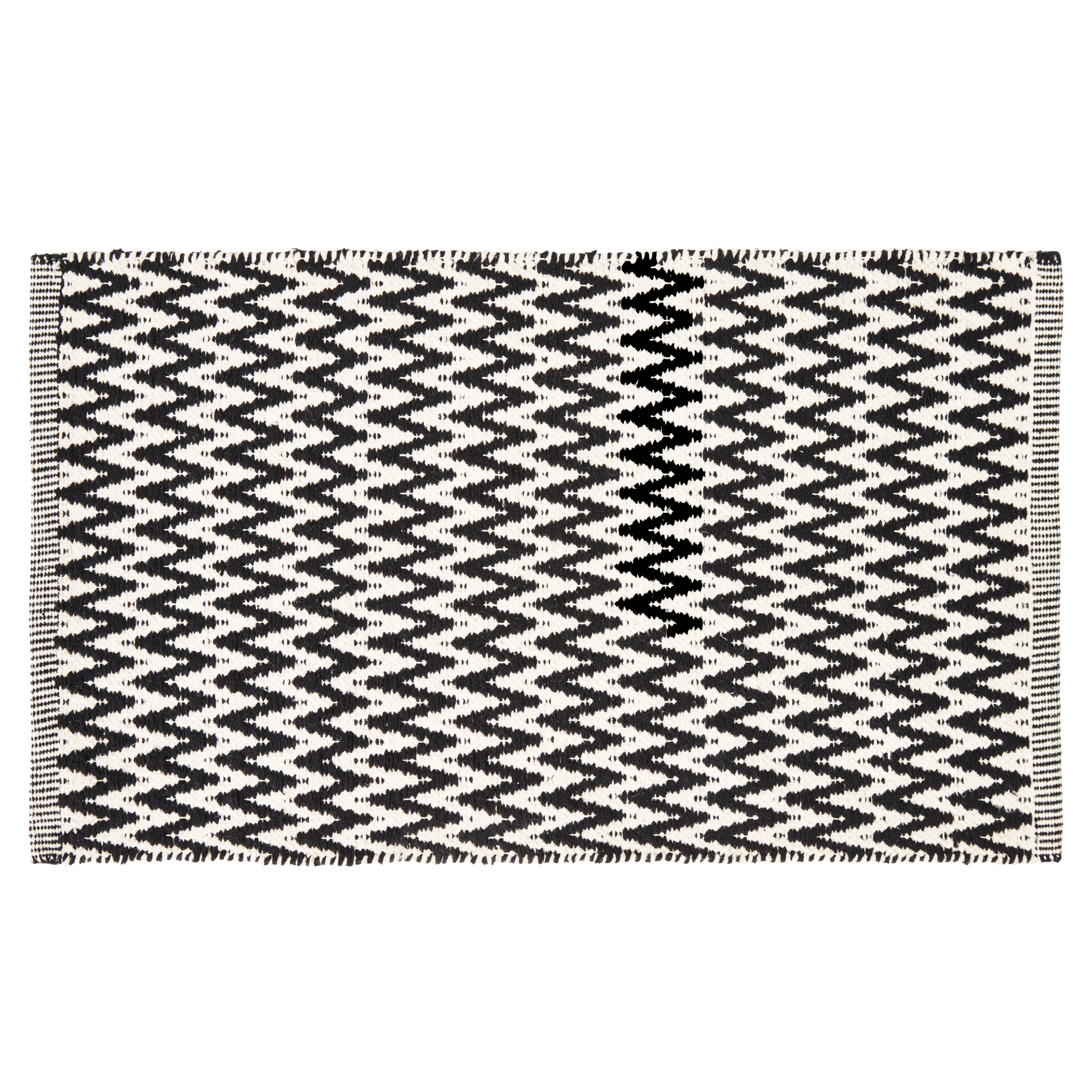 Colours Harrieta Black & white Diamond Door mat, 75cm x 45cm