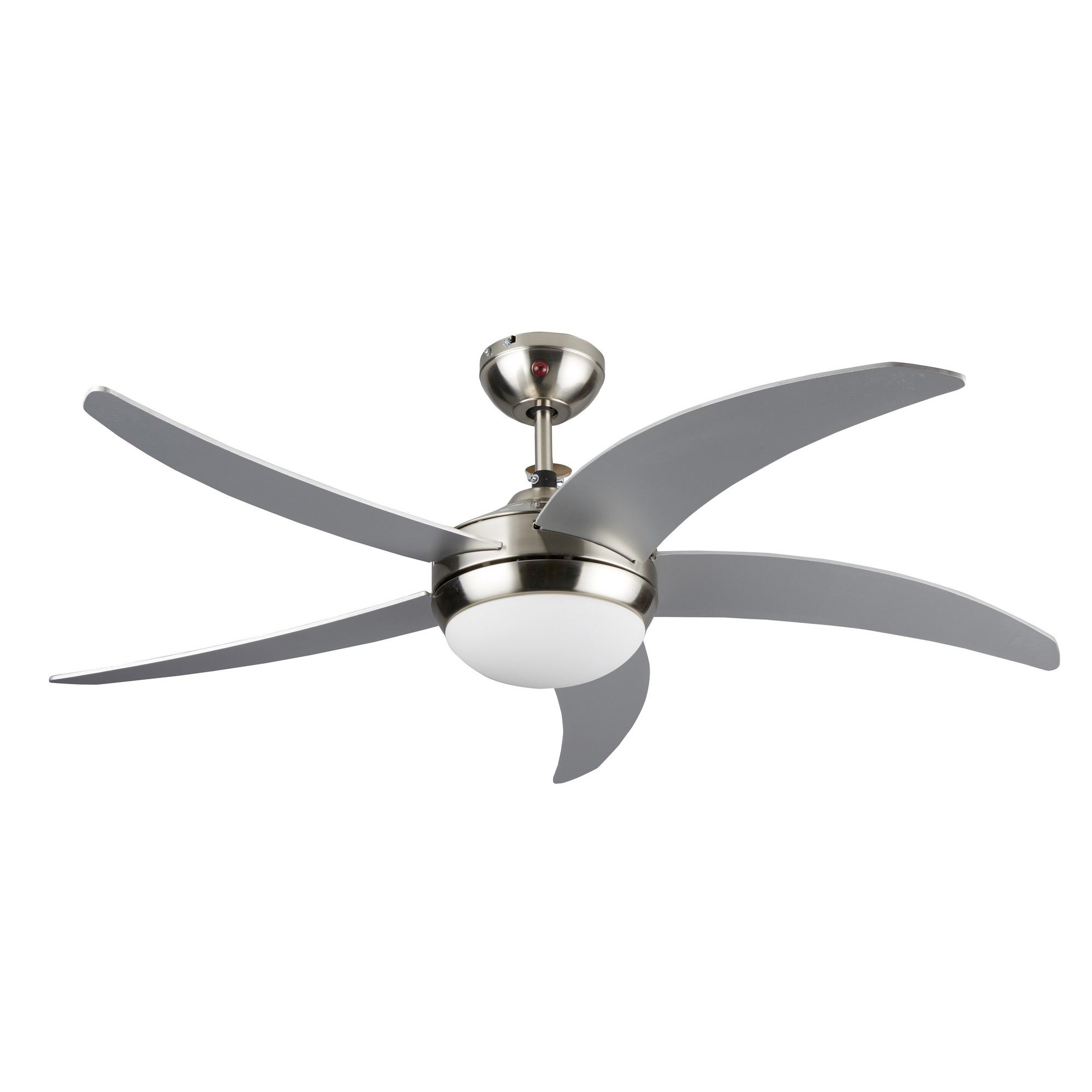 Colours Hanki Modern Chrome effect Ceiling fan light