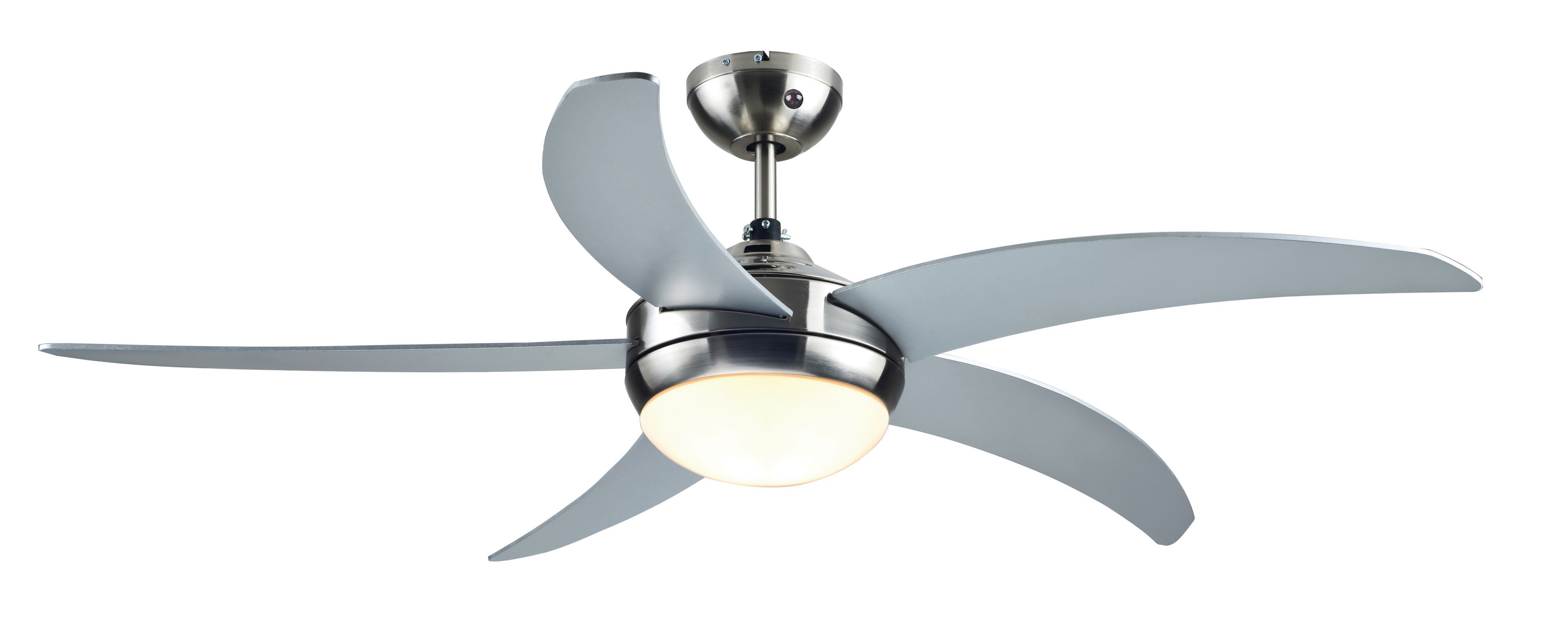 Colours Hanki Modern Chrome effect Ceiling fan light