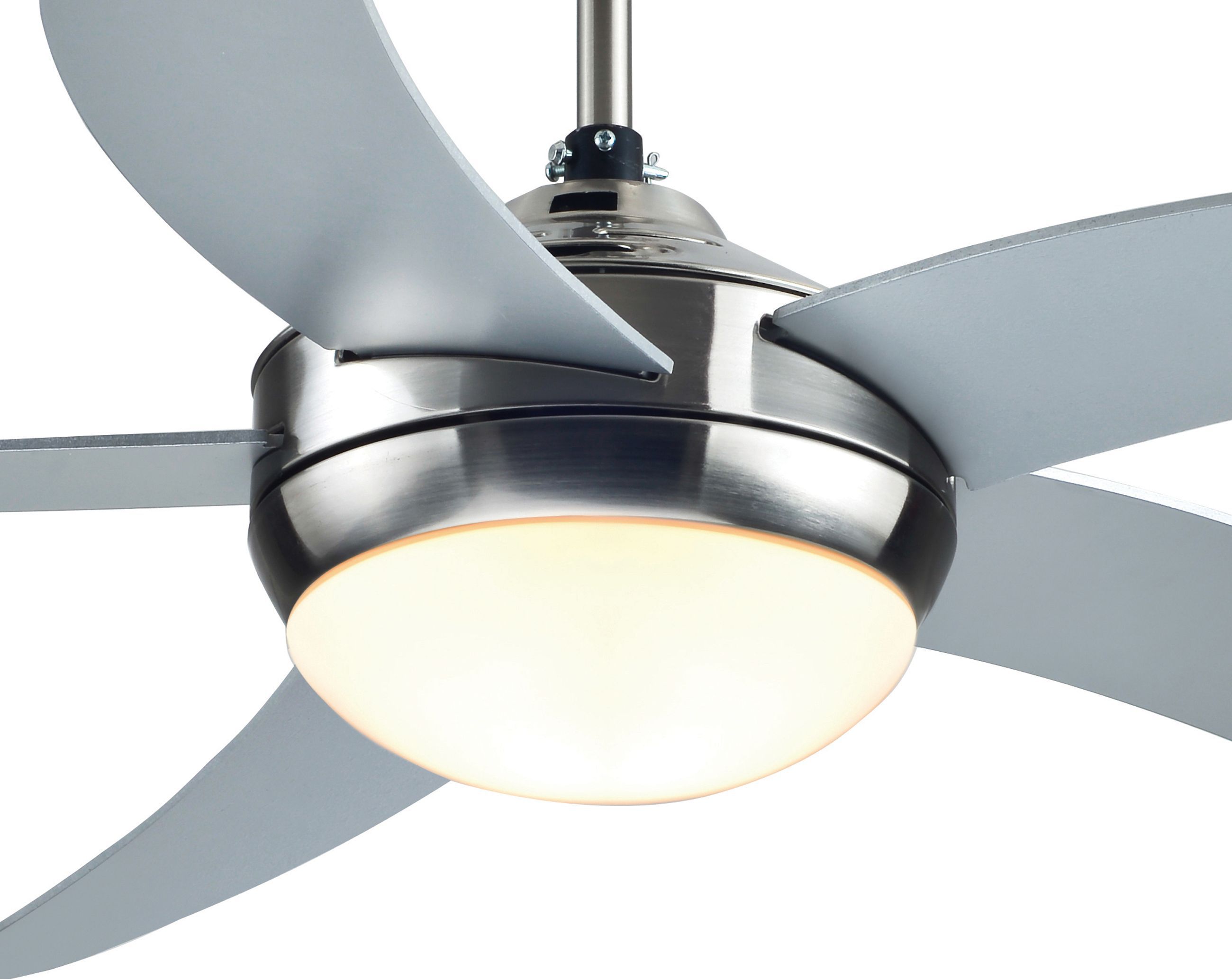 Colours Hanki Modern Chrome effect Ceiling fan light