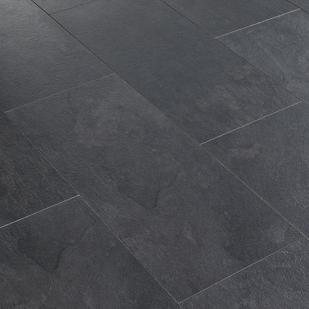 Colours Harmonia Black Slate Effect, Dark Grey Slate Laminate Flooring