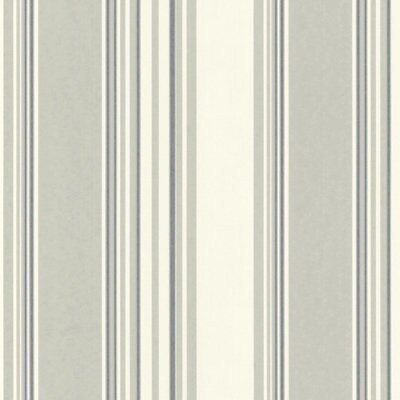 Colours Hechter Grey & white Striped Textured Wallpaper