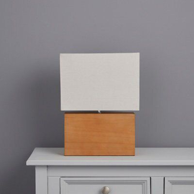 Colours Hector Matt Oak effect Table lamp