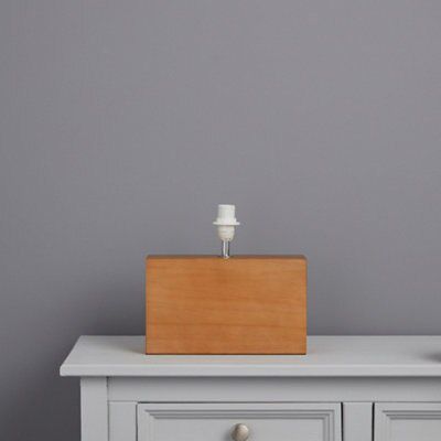 Colours Hector Matt Oak effect Table lamp