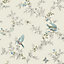 Colours Heligan Cream Birds Mica effect Smooth Wallpaper