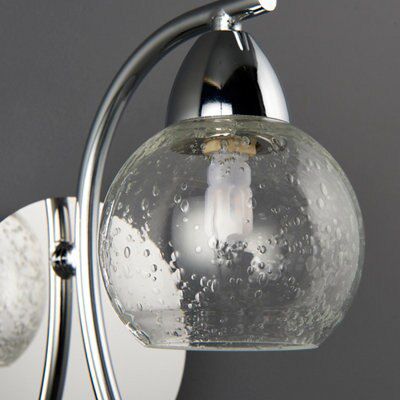 Colours Hester Chrome effect Wall light