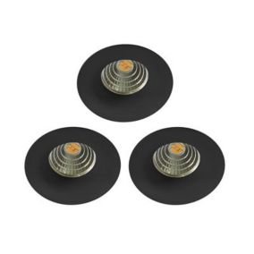 Colours Hobson Matt Silver Non-adjustable LED Downlight 6W IP20, Pack of 3