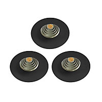 Colours Hobson Silver Non-adjustable LED Warm white Downlight 6W IP20, Pack of 3
