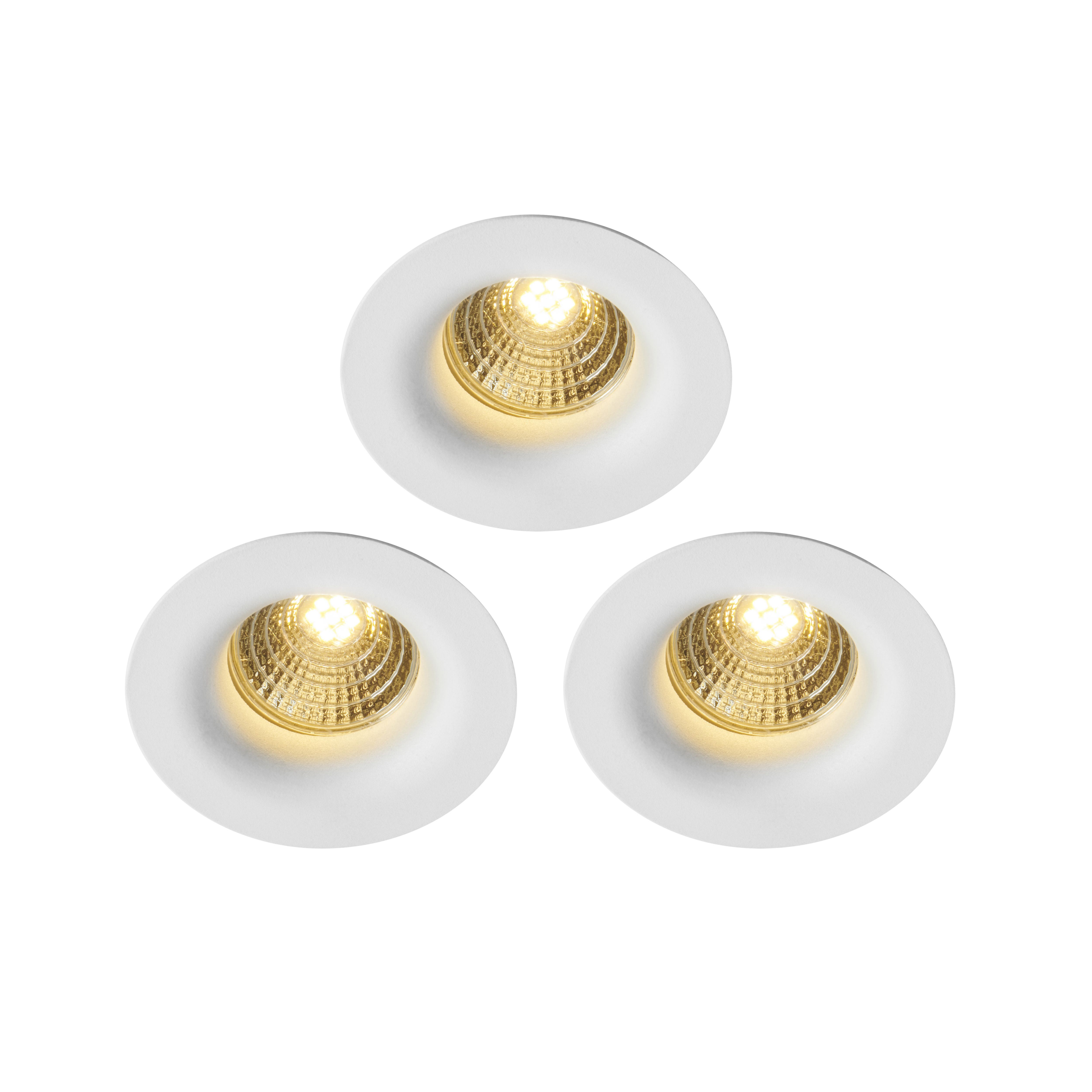 Colours Hobson White Non-adjustable LED Warm white Downlight 6W IP20, Pack of 3