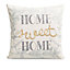 Colours Home sweet home Cream & grey Cushion (L)50cm x (W)50cm