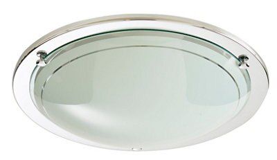 Colours Hubaa Brushed Glass & metal White Chrome effect Ceiling light