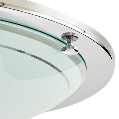 Colours Hubaa Brushed Glass & metal White Chrome effect Ceiling light