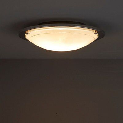 Colours Hubaa Brushed Glass & metal White Chrome effect Ceiling light