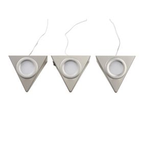 Colours Huetter Chrome effect Mains-powered LED Under cabinet light IP20 (L)120mm (W)118mm, Pack of 3