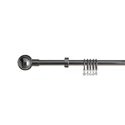 Colours Huron Black Chrome effect Extendable Curtain pole, (L)1200mm ...