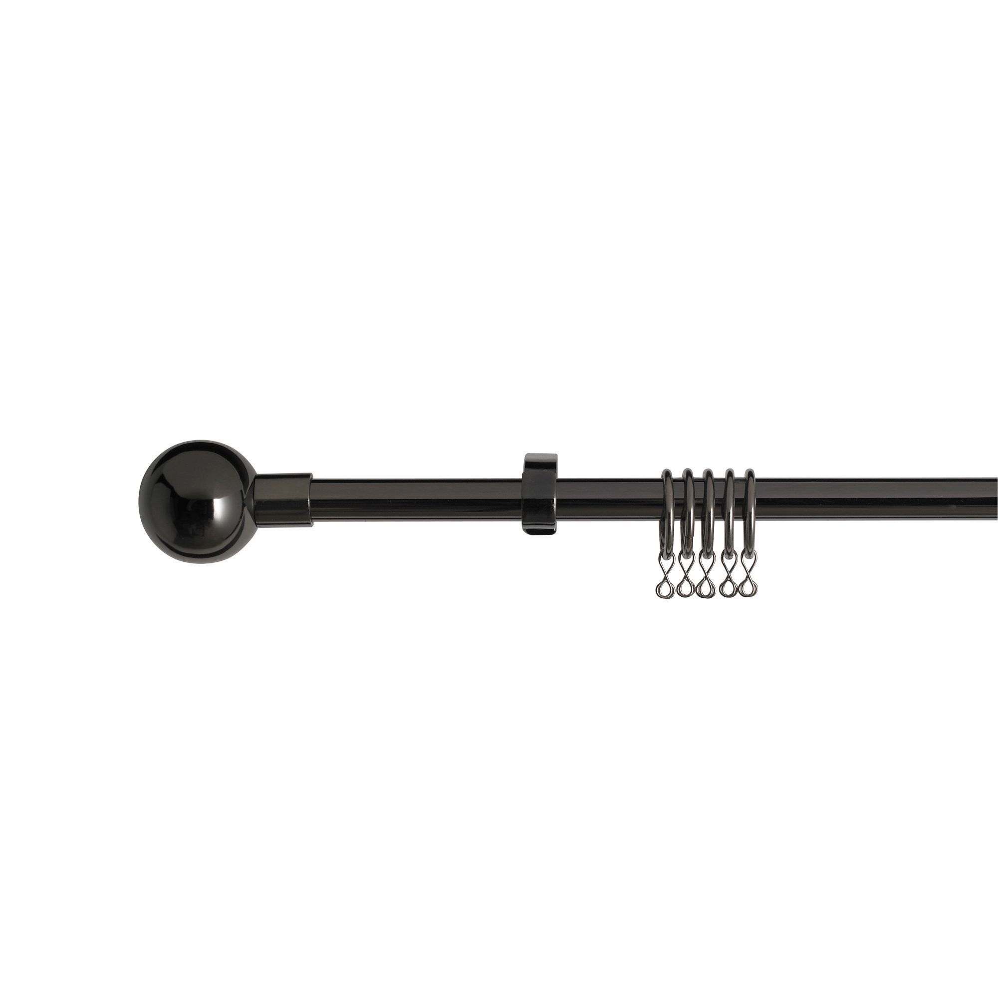 Colours Huron Black Nickel effect Extendable Curtain pole, (L)1200mm