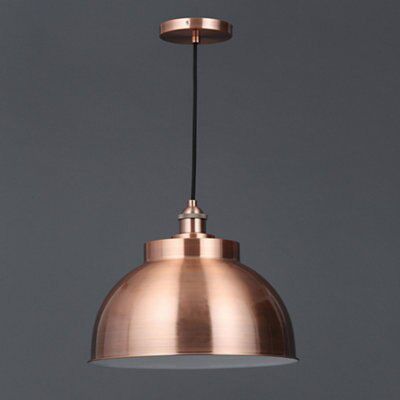Colours Huxley Pendant Brushed Metal Copper effect Ceiling light
