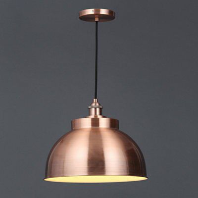 Colours Huxley Pendant Brushed Metal Copper effect Ceiling light