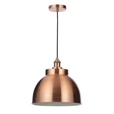 Colours Huxley Pendant Brushed Metal Copper effect Ceiling light