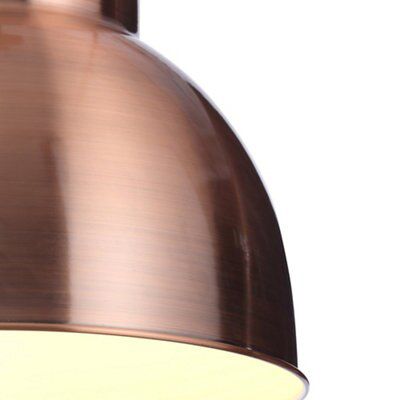 Colours Huxley Pendant Brushed Metal Copper effect Ceiling light