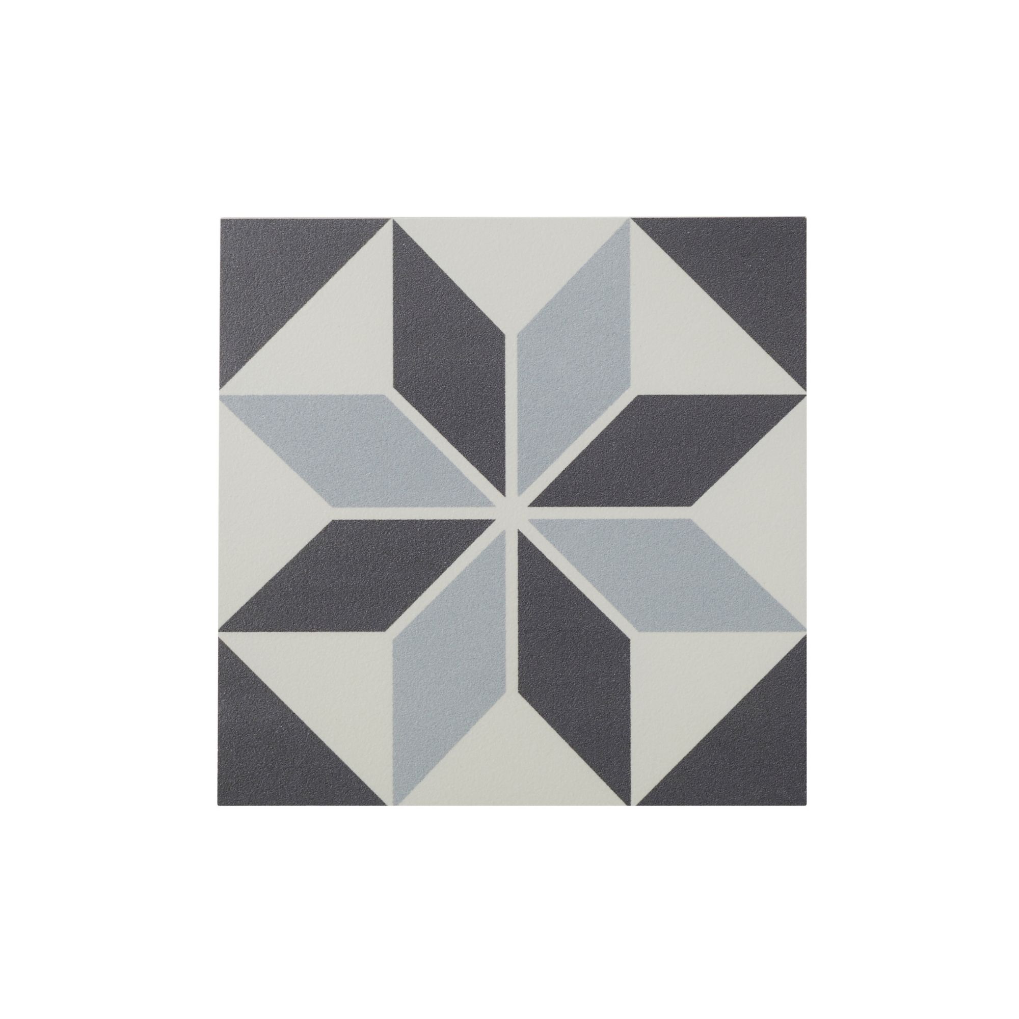 Colours Hydrolic Black & white Matt Star Porcelain Wall & floor Tile Sample