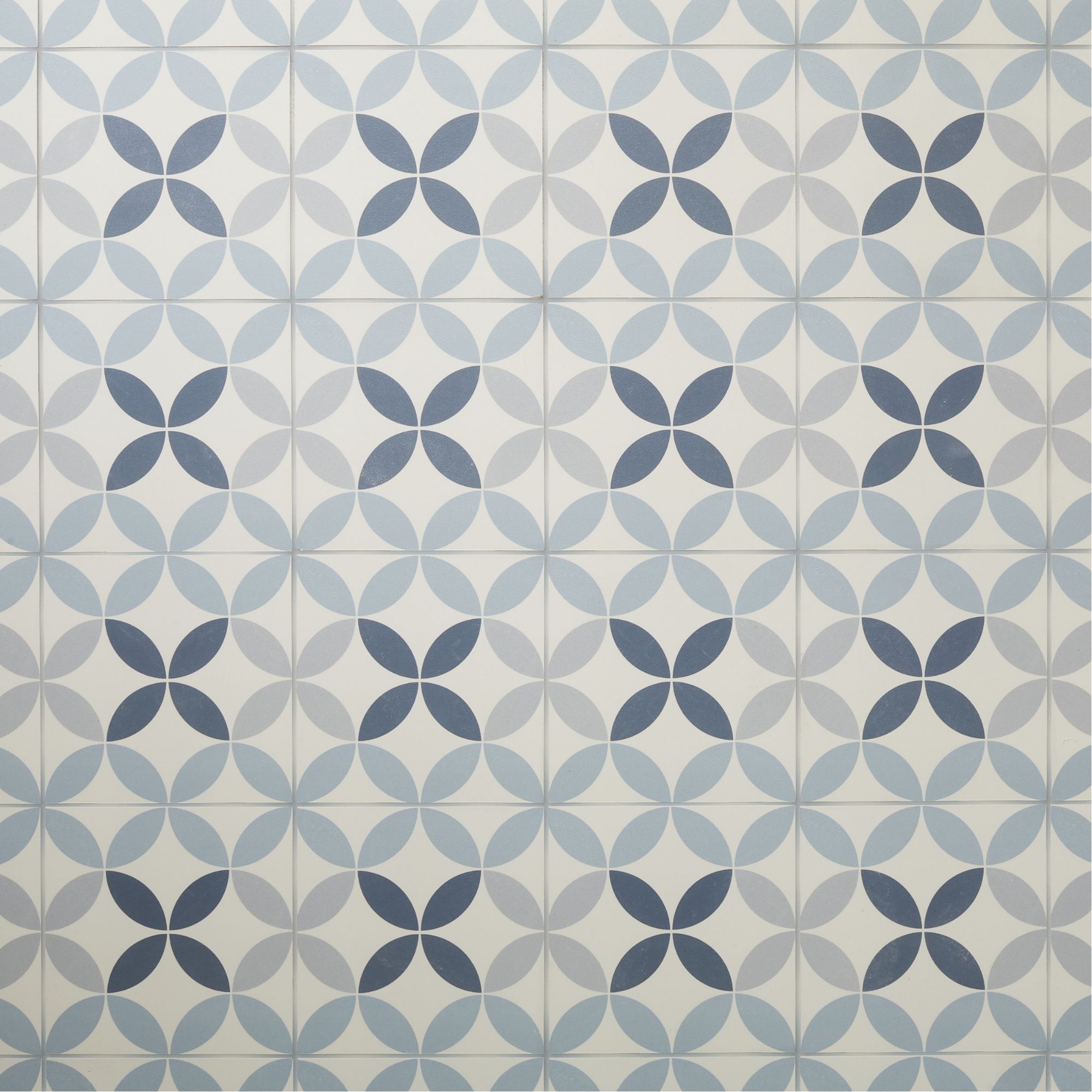 Colours Hydrolic Blue Matt Circle Cement tile effect Porcelain Indoor Wall & floor Tile, Pack of 25, (L)200mm (W)200mm