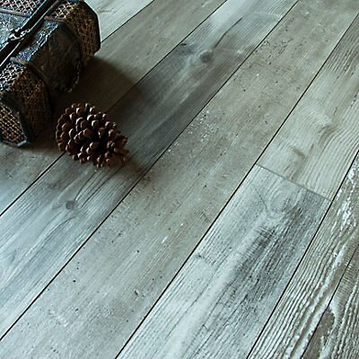 Colours Imelda Natural Driftwood Pine, Blue Wood Effect Laminate Flooring