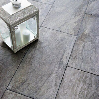 Colours Indus Dark grey Matt Patterned Stone effect Porcelain Indoor Wall & floor Tile, Pack of 6, (L)600mm (W)300mm