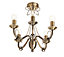 Colours Inuus Chandelier Brushed Metal Antique brass effect 5 Lamp Ceiling light