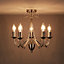 Colours Inuus Chandelier Brushed Metal Chrome effect 5 Lamp Ceiling light