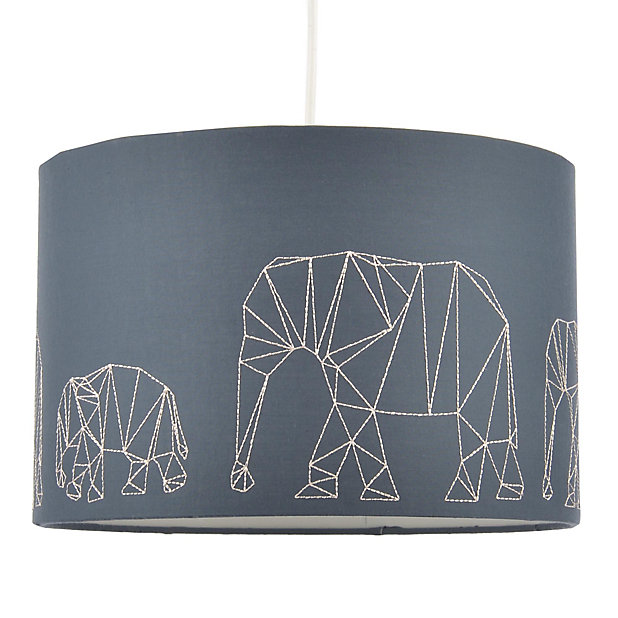 Colours Irwell Denim Blue Elephant, Baby Blue Elephant Lamp Shade