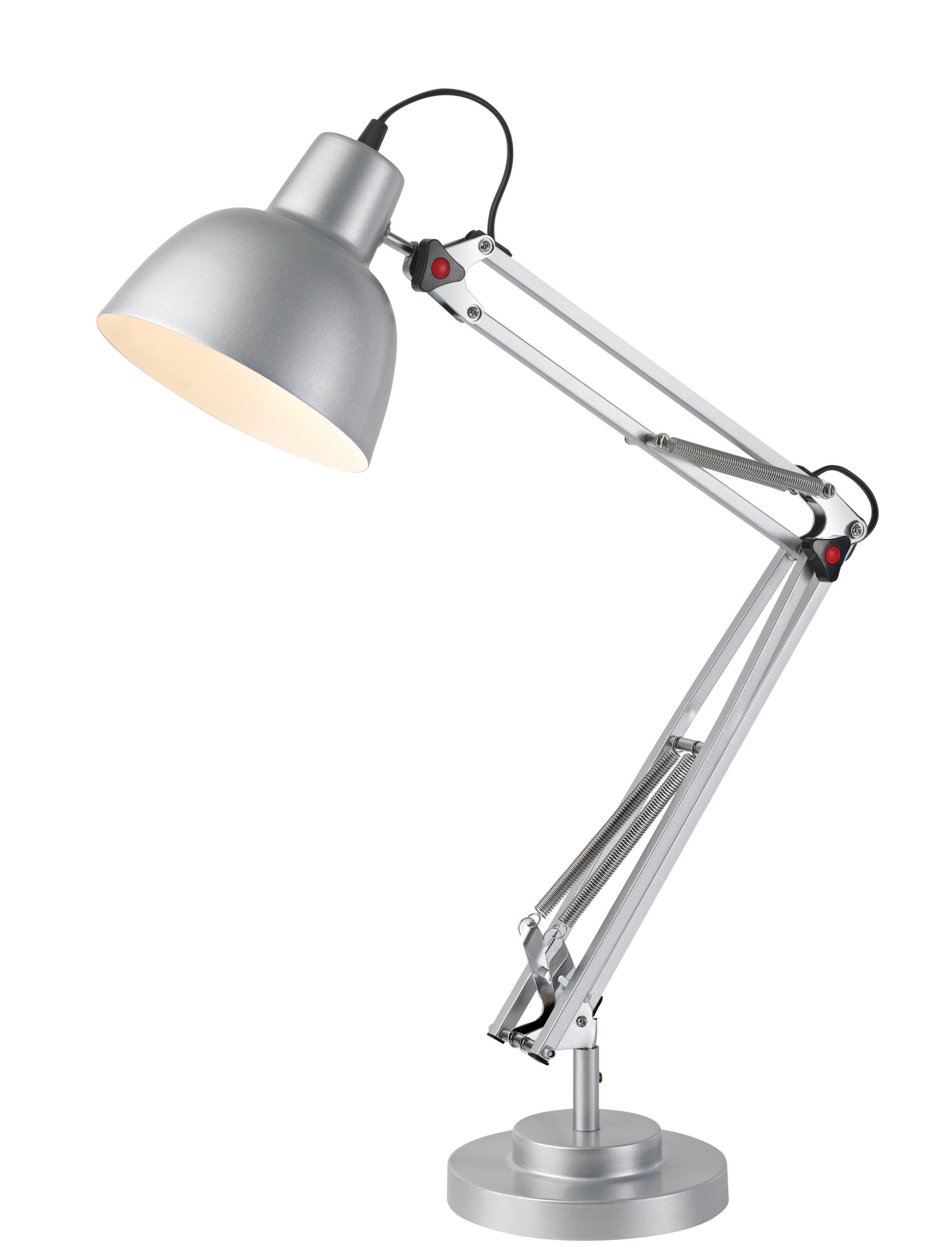 Colours ISAAC Gloss Silver effect CFL Desk lamp