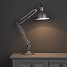 Colours ISAAC Gloss Silver effect CFL Desk lamp