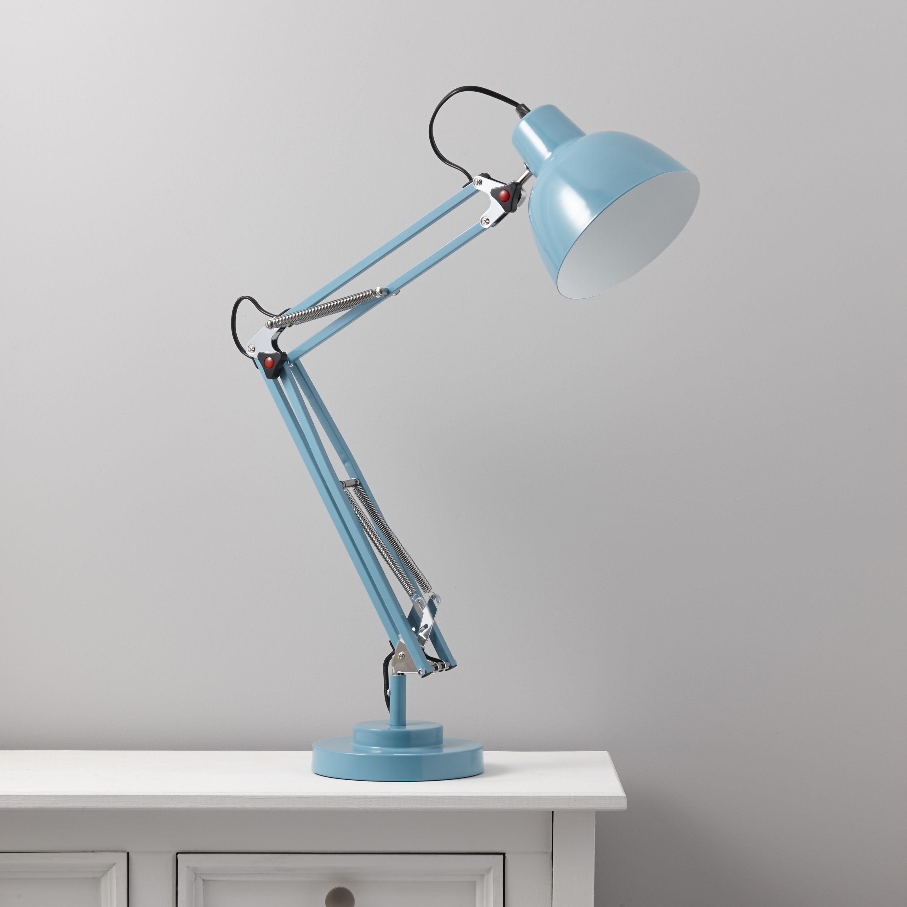 Colours ISAAC Matt Blue CFL Desk lamp
