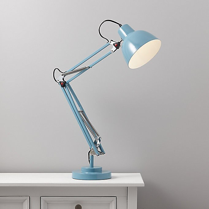 Colours Isaac Matt Blue Cfl Desk Lamp, Table And Desk Lamps Uk