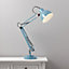 Colours ISAAC Matt Blue CFL Desk lamp