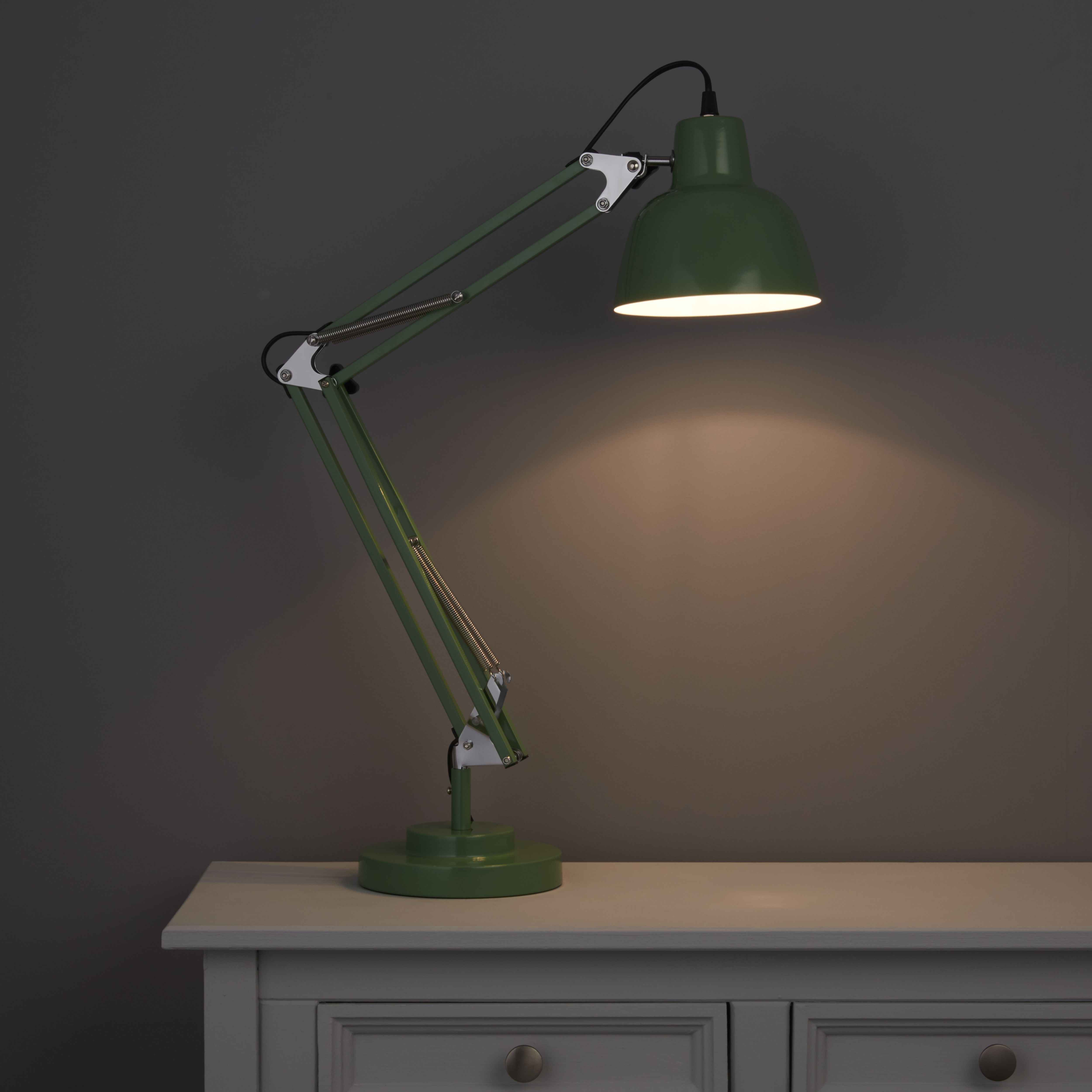 Colours ISAAC Matt Green CFL Desk lamp