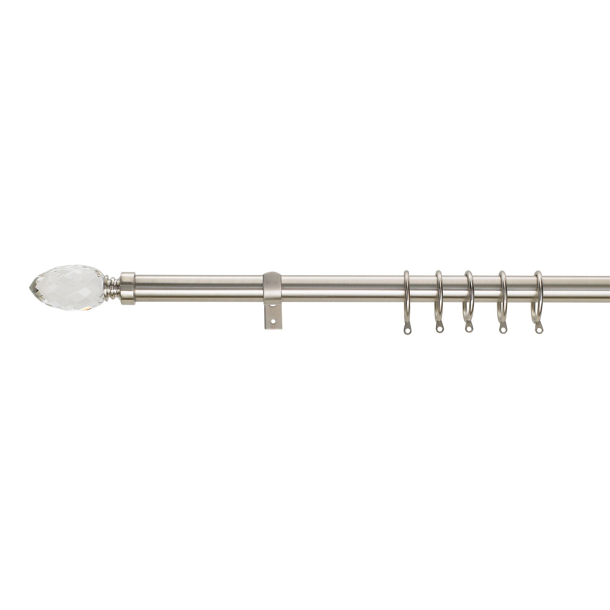 Colours Itsu Stainless steel effect Extendable Curtain pole, (L)2000mm-3600mm, (L)3.6m